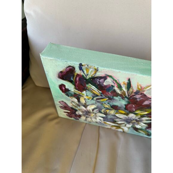 OOAK Oil Painting November Bouquet on Gallery Wrapped canvas - Picture 4 of 5